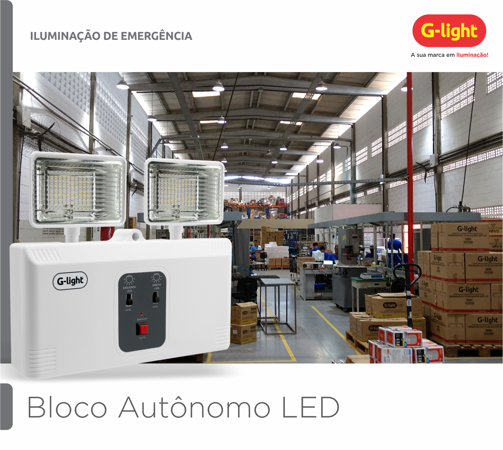 Luminária de Emergência LED - equipamento de segurança FHL Extintores